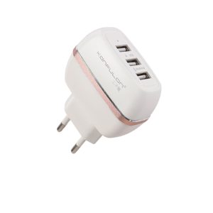 شارژر Konfulon سه پورت مدل با کابل lightning و TYPE-C