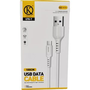 کابل تایپ سی فست شارژ مدل U70-T طول 1 متر